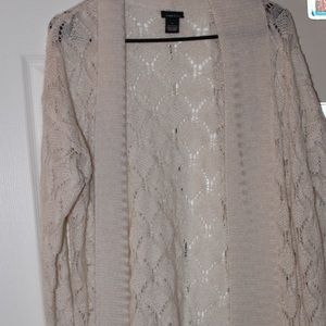 OFF WHITE KNEE LENGTH SWEATER CARDIGAN